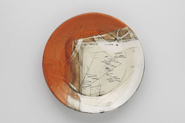 マーブル橙 パスタプレート