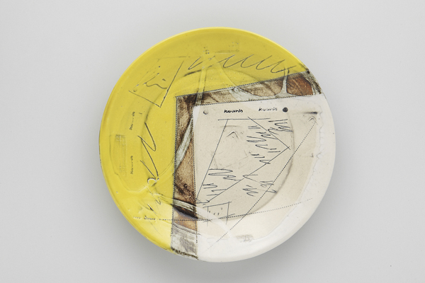 マーブル黄 パスタプレート