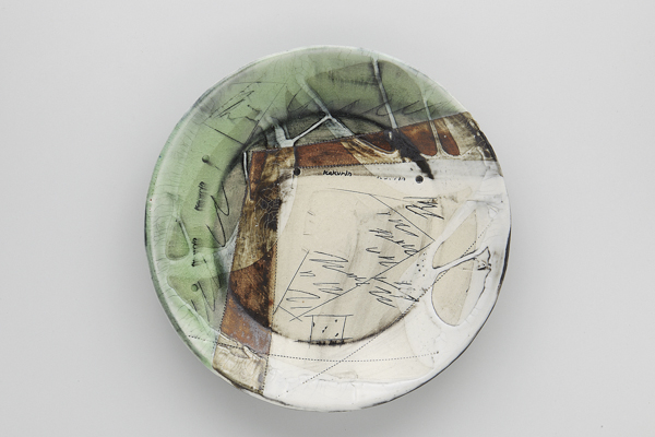 マーブル緑 パスタプレート