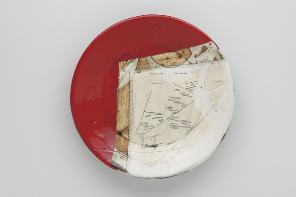 マーブル赤 パスタプレート