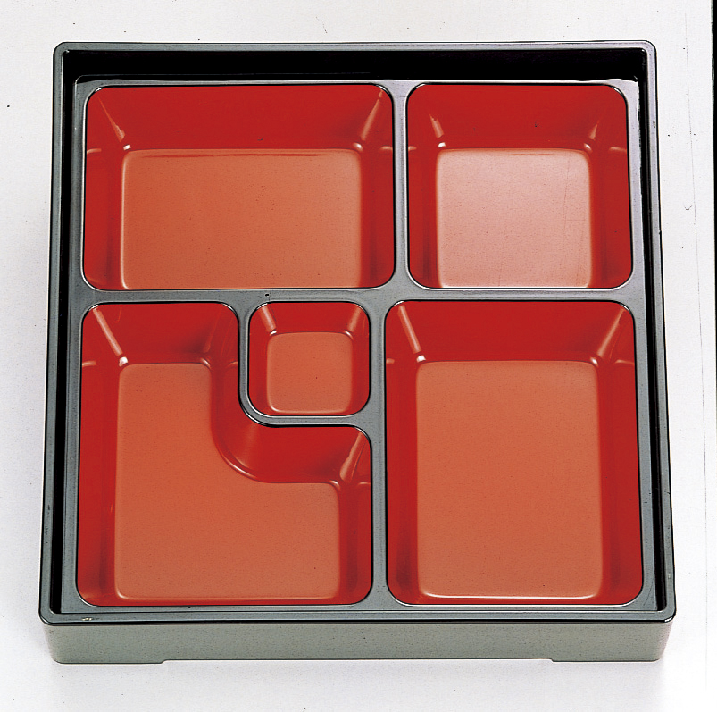 8.5寸松花堂用 DX幕の内仕切 朱天黒