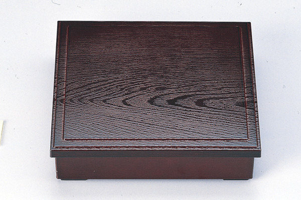 8.5寸 木目松花堂 溜内黒 仕切別