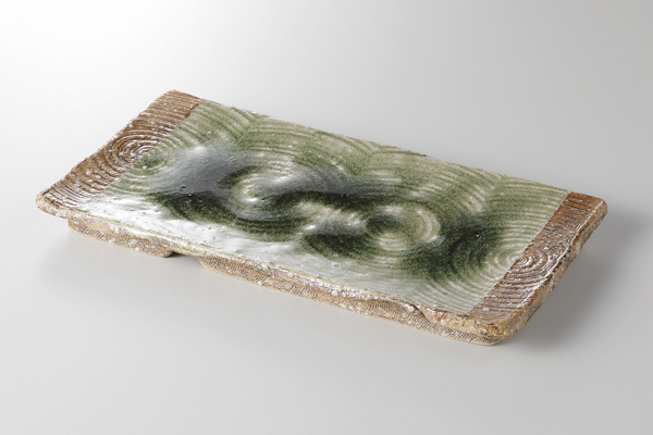 伊賀灰釉彫目 寿司皿