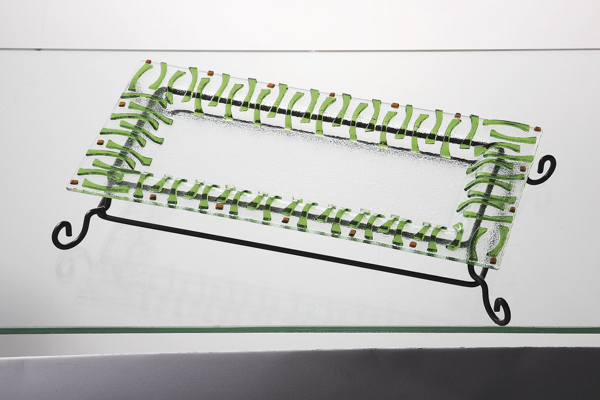 緑十草 長角皿(金具付)