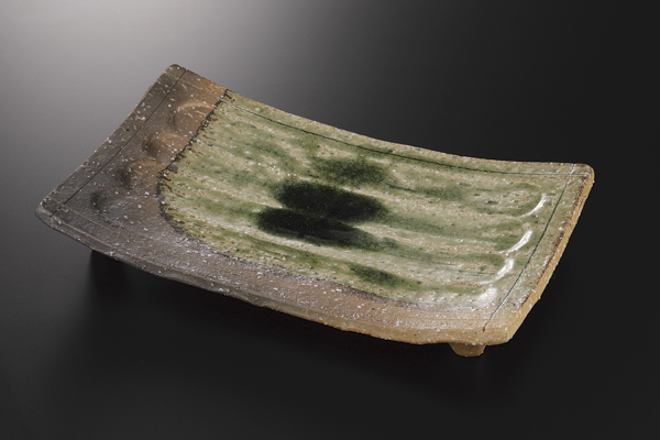 伊賀灰釉ソギ 長盛皿