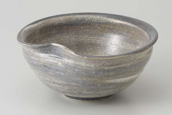 グレー刷毛目 一押鉢