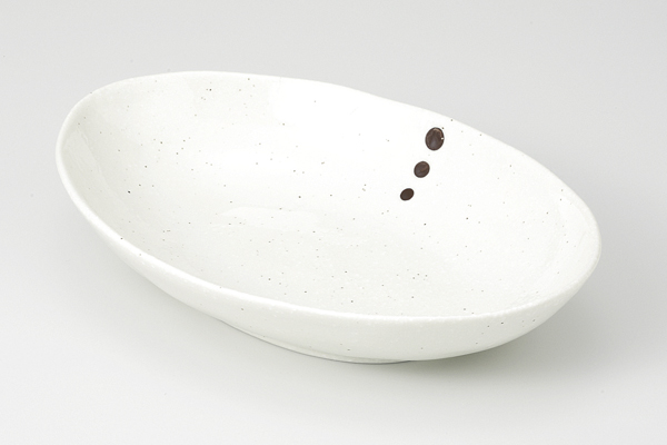 【廃番】ドット白 楕円鉢