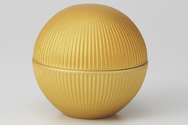 金彩彫 丸型蓋物