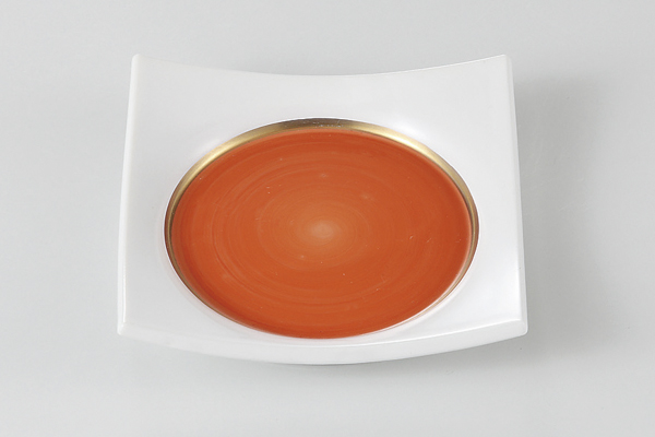 【廃番】日の丸 渕上り角皿