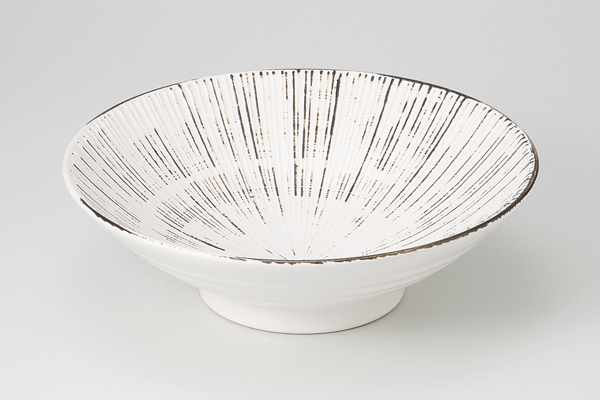 錆粉引 千段8.0めん鉢