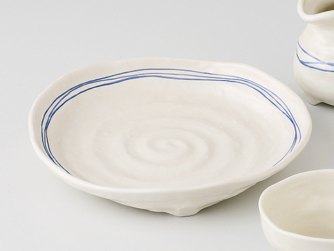 乱線(青) そば皿