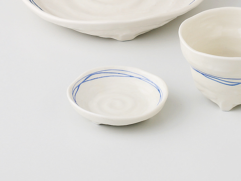 乱線(青) 薬味皿