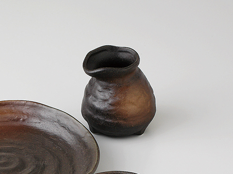 黒備前吹 そば徳利