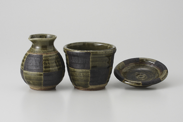 織部市松 一合そば徳利