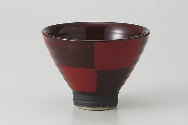 市松(紅) 反小碗