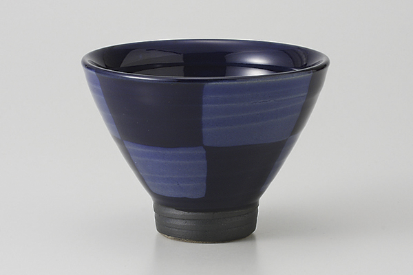 市松(藍) 反小碗