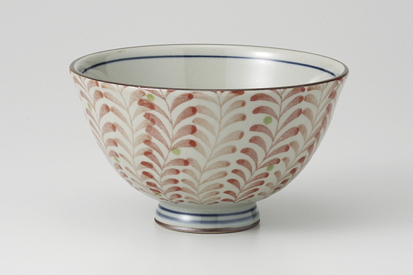 シダ紋(赤) 軽量茶碗