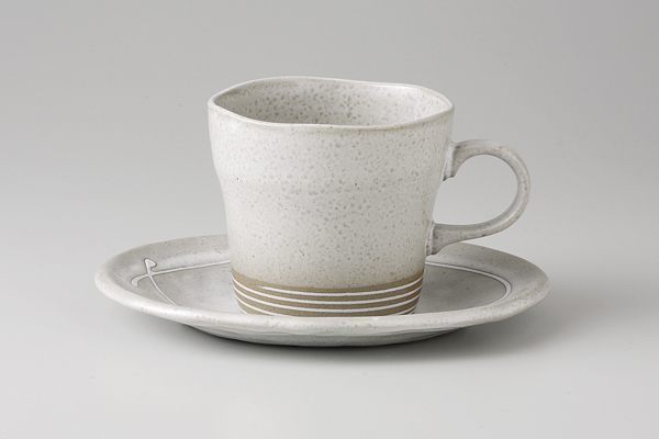 【廃番】白釉一珍 コーヒーC/S
