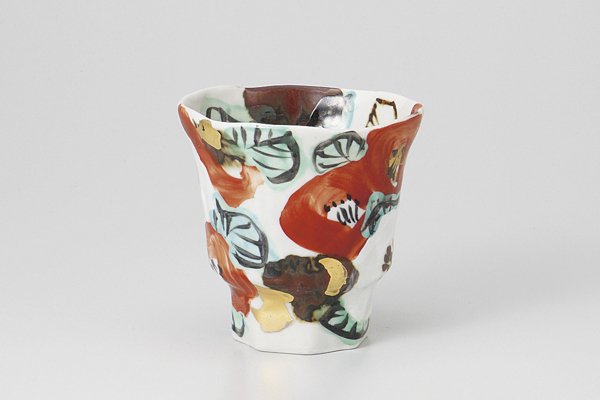 紅白椿(無鉛) 湯呑