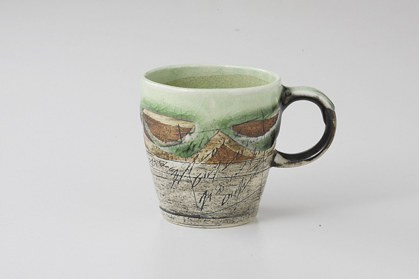 マーブル緑 マグ