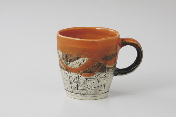 マーブル橙 マグ