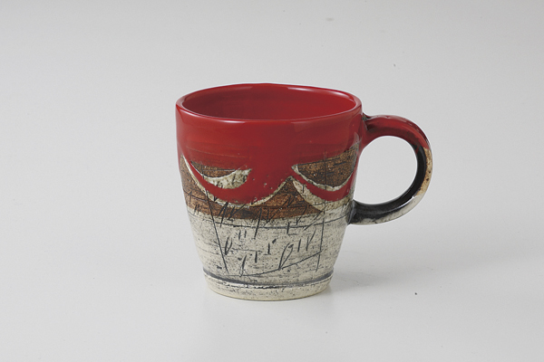 マーブル赤 マグ