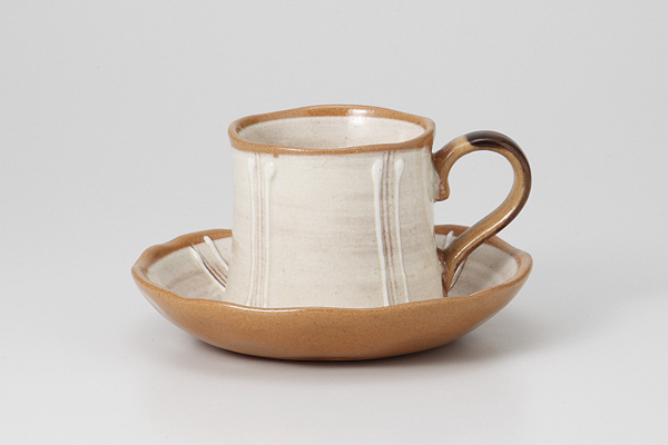 【廃番】一珍白釉 コーヒーC/S