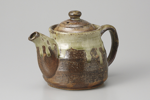 灰釉 (アミ付)ポット