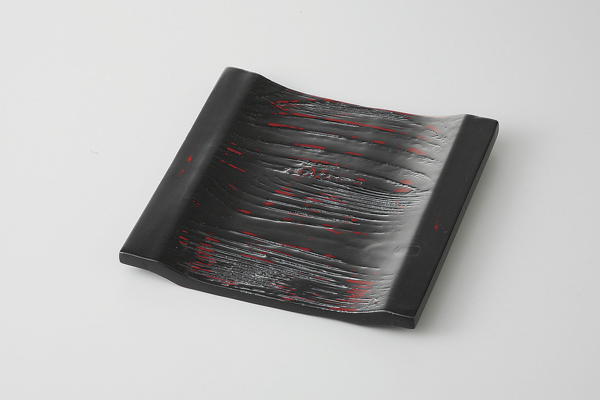 黒ヌリ木目角(大) 茶托