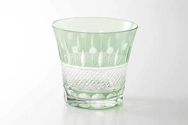 切子グリーン ロックカップ