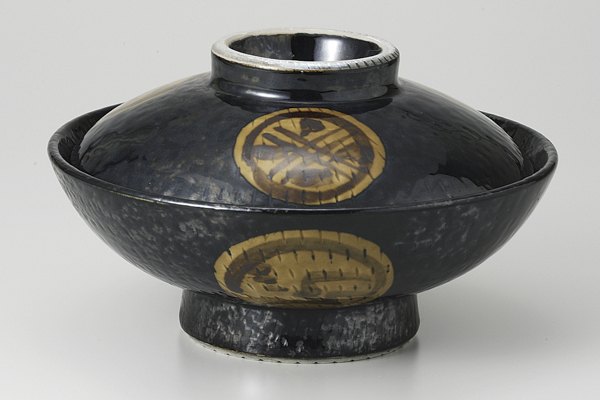 引出黒丸紋 6.0平蓋向付