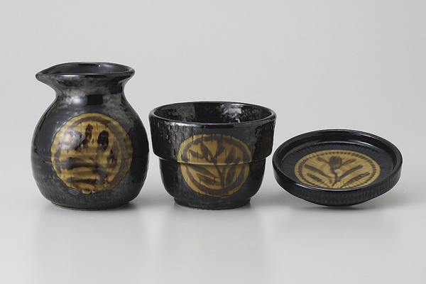 引出黒丸紋 そば徳利(小)