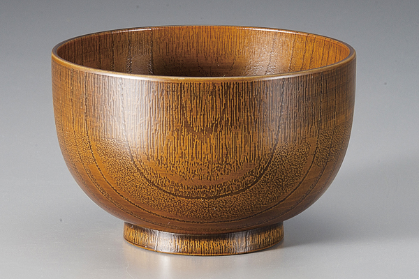 耐熱ABS木彫ｼﾘｰｽﾞ 耐熱120木調お好み椀 摺