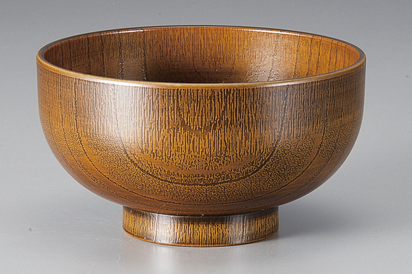 耐熱ABS木彫ｼﾘｰｽﾞ 耐熱128木調お好み椀 摺