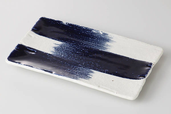 紺刷毛 十草千筋焼物皿