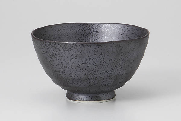 いぶし黒 渕波碗 大