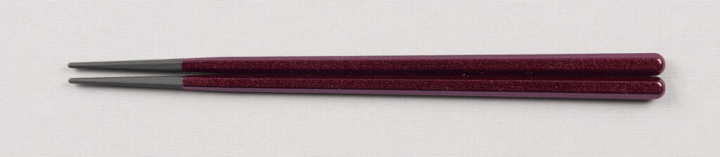 PBT樹脂塗箸 22.2cm六角木目箸 ﾜｲﾝ輝き 22.