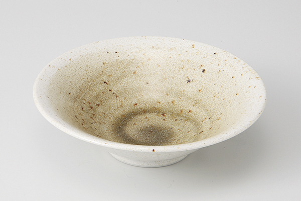 里粉引 茶5.0平鉢