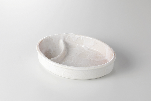 【廃番】桜志野 チョク付小判皿