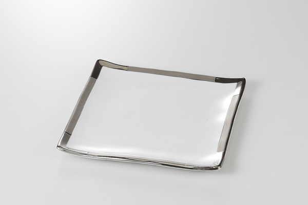 銀彩 正角采皿レンジ可