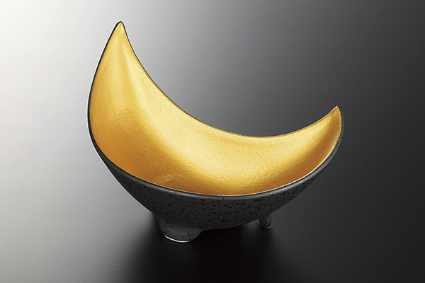 金ベタ 三日月鉢