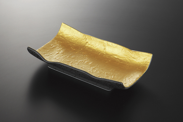 金和紙模様 太口焼物皿