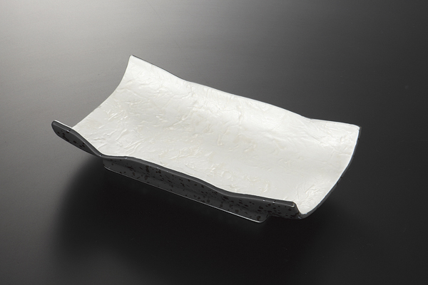 銀和紙模様 太口焼物皿