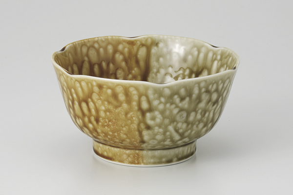 【廃番】彩アメ織部 3.6小鉢