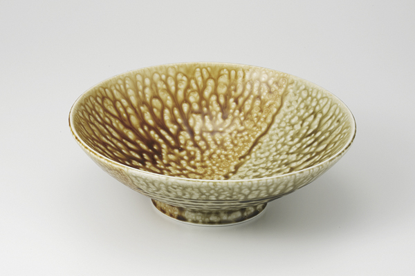 【廃番】彩アメ織部 8.0盛鉢