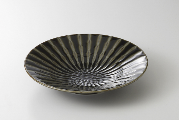 フォーカス 織部 輪二重8.0浅鉢