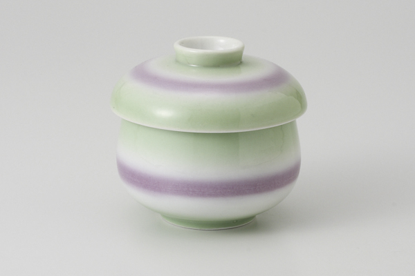 二色吹 腰丸むし碗中