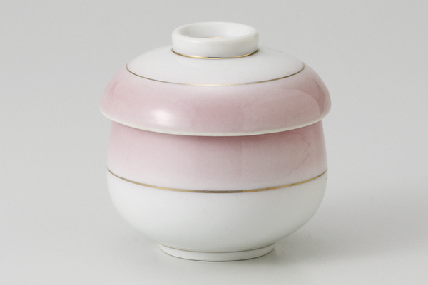 ピンク吹 腰丸型むし碗小