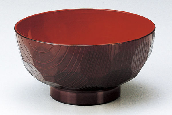 新4寸亀甲汁椀 溜内黒