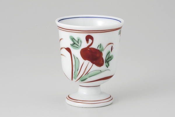 【廃番】赤絵花鳥 高台杯